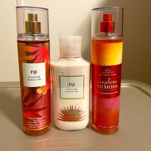 BBW BODY CARE BUNDLE FIJI BODY MIST & LOTION 🧴 SUNSHINE MIMOSA MIST NWT😍